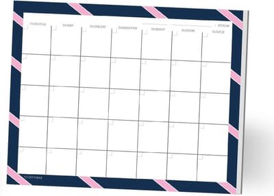 Maandelijkse Kalender Kladblok - Ongedateerde Planner - Organisatie Thuis - Aanpasbare Maandplanning - 8.5 x 11 Inch - Wit