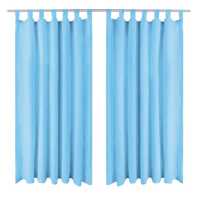 vidaXL Micro-satijnen gordijnen met lussen 140x175 cm turquoise 2 st