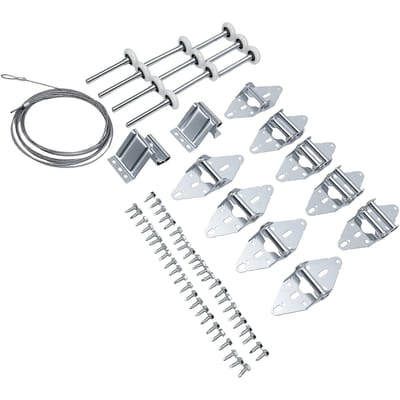 Garagedeur Hardware Kit 10 STUKS 2 inch Witte Nylon Garagedeur Rollen en 9 STUKS Scharnieren met Beugels Schroeven Staaldraadkabel