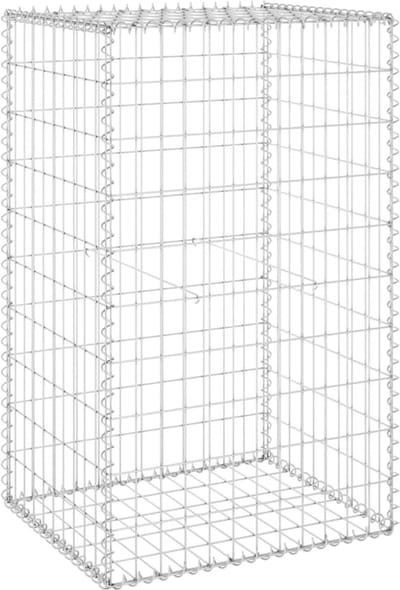 Schanskorf met Deksels - 60 x 50 x 100 cm - Verzinkt Staal - Gabion Steenkorf - Maaswijdte 10x5 cm - Draaddikte 3.5 mm - Voor Tuin en Erfafscheiding