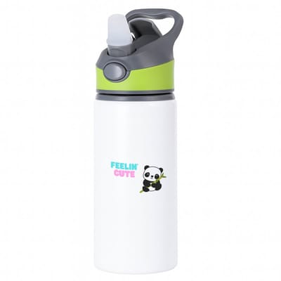 Hacebo® - feelin cute panda waterfles met rietje groen - Panda - panda liefhebbers - verjaardag - dieren liefhebbers - cadeau - kado - geschenk - verjaardagscadeau - water fles - 650ML