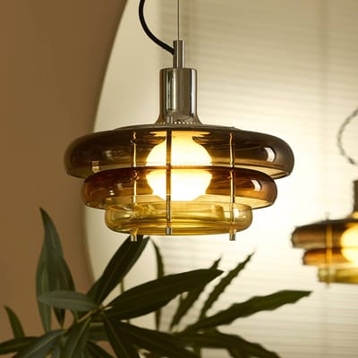 MARKET SET Hanglamp Sunset Ø 28 cm, amber, glas, E27