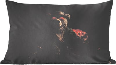 Sierkussens - Kussentjes Woonkamer - 60x40 cm - Beer - Bruin - Pak - Hoed