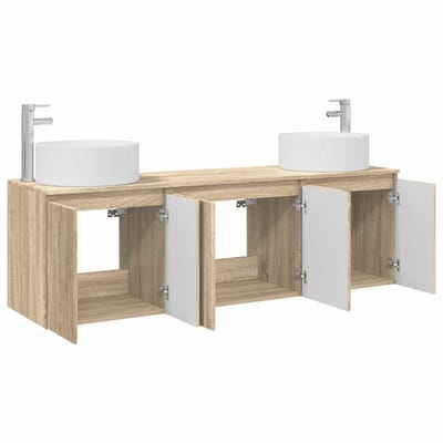 vidaXL - Badkamerkast - set - 3 - st - Sonoma - Eiken - 161,5 - x - 44,5 - x - 80 - cm