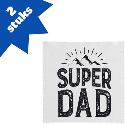 Akyol - super dad brillendoekjes - Papa - vader - cadeau - vaderdag - 17,8 bij 17,8 cm - 2 stuks