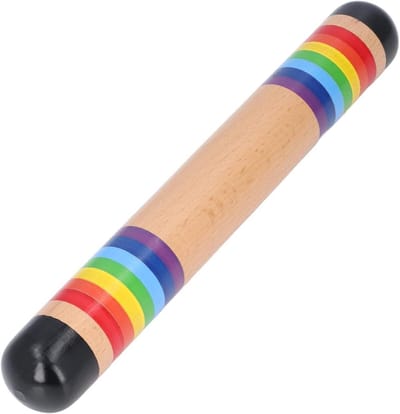 Regenmaker Instrument - Muziek Speelgoed - Vroege Educatie - Natuurlijk Houten Materiaal - 35 cm Lengte - Regenboog Patroon