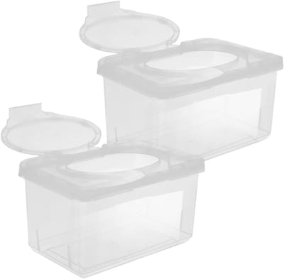 Babydoekjes Dispenser - Navulbare Doos - Thuis Gebruik - Vochtig en Schoon - 2 Stuks - Transparant