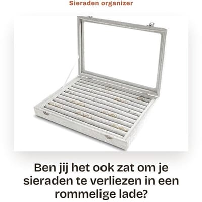 Sieradenopbergdoos met doorzichtig deksel - Ringen/Oorbellen Organizer - Fluwelen Inzetstuk - 10 Sleuven - 13,8 inch x 9,5 inch x 2 inch - Cadeau voor Vrouwen - Sieradenorganizer