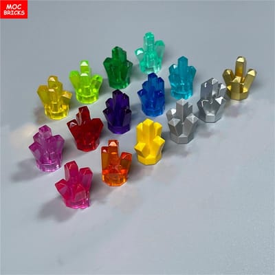 MOC Bakstenen Steen Edelsteen Verfertserts Rots 1x1 Kristal 5 Punten 29377 30385 28623 Leren-Gerichte Bouwstenen