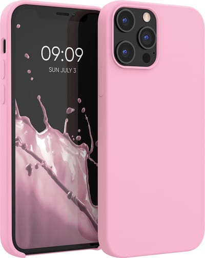 kwmobile telefoonhoesje geschikt voor Apple iPhone 12 Pro Max - Hoesje met siliconen coating - Smartphone case in lichtroze