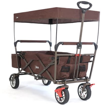FUXLIFE by FUXTEC CT500 Bolderkar Handkar - Opvouwbaar - Bruin | Compacte Transportwagen voor Stad & Vakantie - Max. 75kg