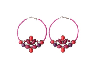Behave - Grote Statement Oorbellen – Rood, Roze, Paars Boho Chic Oorringen