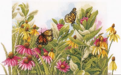 borduurpakket PN0179972 marjolein bastin, zonnehoedjes en vlinders
