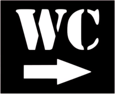 Djemzy - toilet bordje - wc bordje - wc bordje met pijl naar rechts - 6 mm mdf - hout