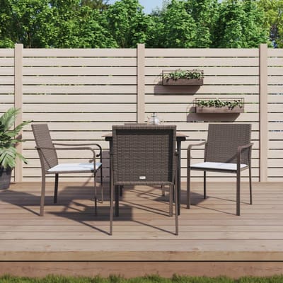 vidaXL - 5-delige - Tuinset - met - kussens - poly - rattan - en - staal