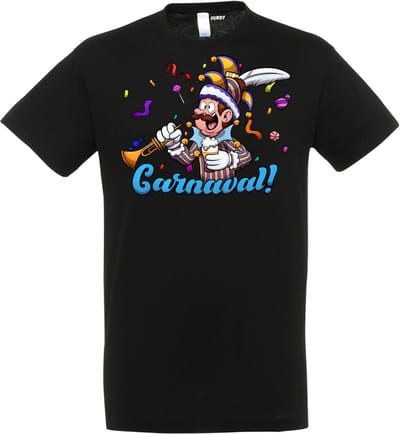 T-shirt Carnavalluh | Carnaval | Carnavalskleding Dames Heren | Zwart | maat XS
