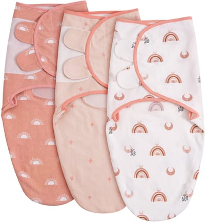 Babywikkeldeken - 0-3 maanden - Slaapzak voor pasgeborenen - Unisex - 3-delige set - Oranje