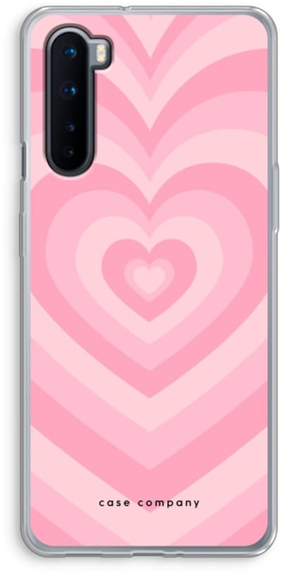 Case Company® - Hoesje geschikt voor OnePlus Nord hoesje - Hart Roos - Soft Cover Telefoonhoesje - Bescherming aan alle Kanten en Schermrand