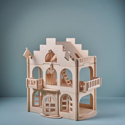 Houten speelgoed Herenhuis / Poppenhuis. Voor kinderen vanaf 3 jaar. Gemaakt in Nederland door Lovelties! Een heerlijk huisje voor urenlang speelplezier.