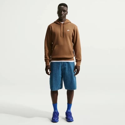 Nike Fleecehoodie voor heren Club - Bruin- Heren, Bruin L