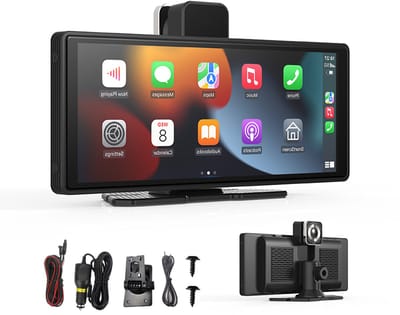 Gloovon® - 10.26 Inch CarPlay Scherm met 4K Dashcam - Draadloos Android Auto & Apple CarPlay - Ultra-breed HD Display - Zwart