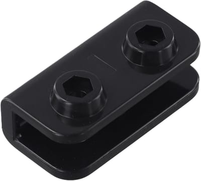 Rechthoekige Beugel - Tent Connector - Gazebo Reparatie - 2-Weg Glasvezel - 10x10x2cm - Zwart