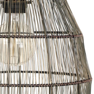 TRIO SORAYA - Hanglamp - Oud messing - excl. 1x E27 4 W - Plafondbevestiging - In hoogte verstelbaar