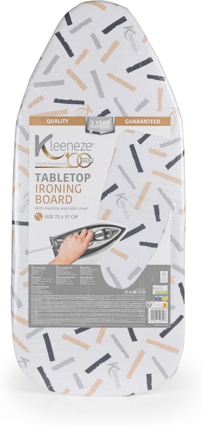 Compact Ironing Board 73 x 31cm with Washable Cover - Ideal for Travel and Easy Storage