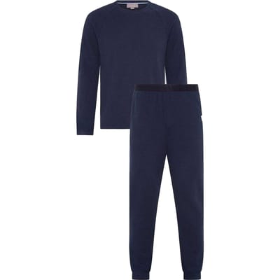 Ted Baker Pyjamaset voor heren met opdruk, ronde hals, normale pasvorm en lange pijpen (Marine)