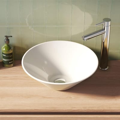 Brauer Fjord Waskom - Rond - 42 cm - Keramiek - Hoogglans - Wit
