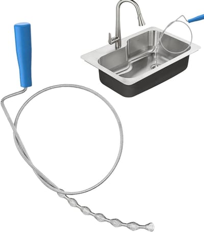 Buisreiniger Veer - Afvoer Ontstopper - Pijpen Reinigen - Flexibele Metaalveer - 60 cm - Zilverkleurig