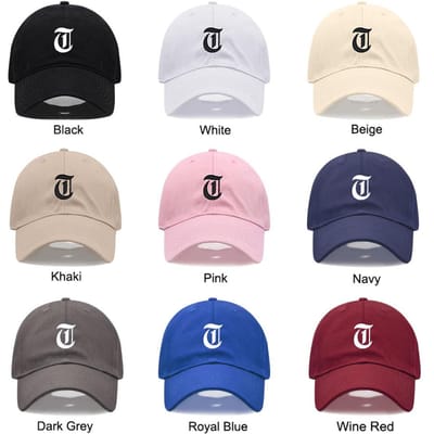 Oud-Engelse Letters A-Z Borduurwerk Baseballpet Voor Mannen Vrouwen Zacht Katoen Mode Papa Hoeden Verstelbaar Dropshipping Beige Hat gray