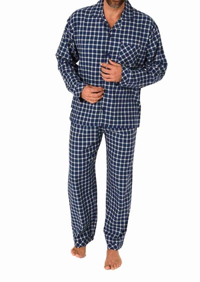 Herenpyjama in flanel met lange mouwen en knoopsluiting - 222 101 15 870