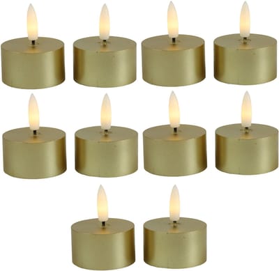 Countryfield LED theelichtjes/waxinelichtjes - 10x st - goud - D4 x H5,2 cm - met timer