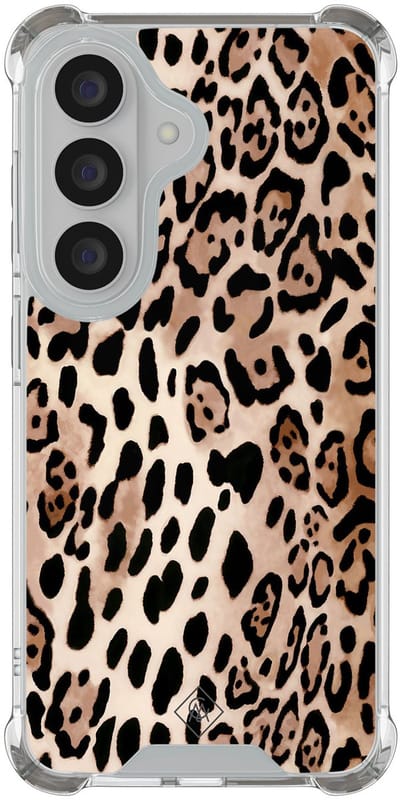 Casimoda® hoesje - Geschikt voor Samsung Galaxy S26 - Luipaard print bruin - Shockproof case - Extra sterk - TPU/polycarbonaat - Bruin/beige, Transparant