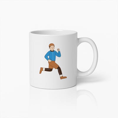 Actieve Hardloper Mok – Motiverend Hardloopkarakter Ontwerp – Ideaal Cadeau voor Fitnessliefhebbers en Joggers – Duurzame 330ml Keramische Koffiebeker