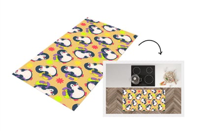 Keukenloper - Loper keuken - Rugzak - Pinguïn - Patronen - 120x60 cm - Keukenloper vinyl