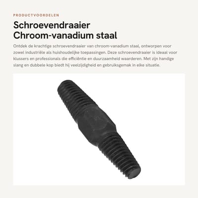 Dailygoods- Schroevendraaier Chroom-vanadium staal - Dubbele kop - 1/2"/3/4" - Hoogwaardige kwaliteit - Efficiëntie verbeteren - Schroefextractor