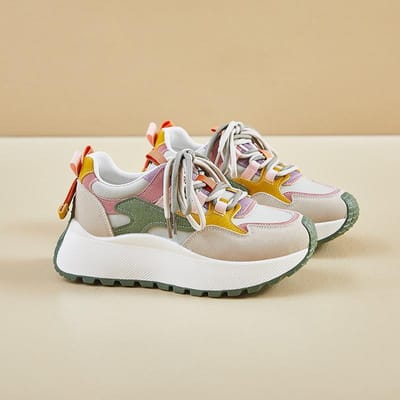 Nieuwe Dad Shoes voor Dames Lente Student Hardlopen Sport Dikke Zool Hoogteverhogende Casual Schoenen 40