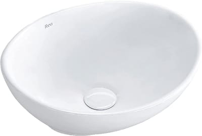 Wastafel Ovaal Keramiek Wit - Compact Opzetmodel voor Gastentoilet