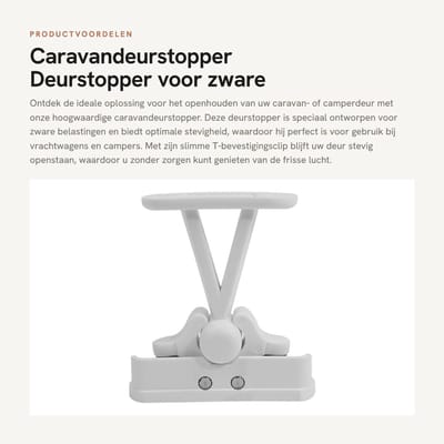 Solidchoice- Deurstopper voor zware belastingen - Deurbuffer - Deurvastzetter - Deurstopper voor campers - Deurstopper met veer - T-bevestigingsclip - Deurbeschermer