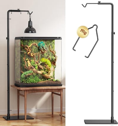Verstelbare Warmtelamp Stand voor Reptielen (53–157 cm) – Stevige Lamp Houder voor Bearded Dragons, Schildpadden, Slangen en Hagedissen – Ideale Verlichting voor Aquaria en Terraria met Optimale Warmtevoorziening