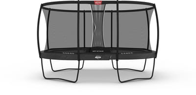 BERG Grand Champion Regular 430 Trampoline Op Poten Ovaal - Safety Net Deluxe - AirFlow Pro Springdoek - TwinSpring - Grijs