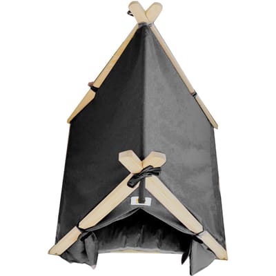 Huisdier Teepee Tent Zacht Grote Ruimte Draagbaar Universeel Huisdier Tent Bed voor Honden en Katten Grijs Grijs grijs