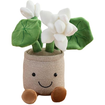 30cm Lotus Pluche Bloem Met Poten Gevuld Roze Paars Wit Plant Lachend Gezicht Pluche Speelgoed Huis Kantoor Decoratie Cadeau 30cm beige