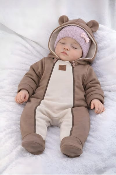 Dartomik - Baby Overgangsromper - Twee Ritsen - Dwarslag - Cappuccino Beige