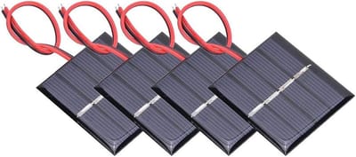 Zonnepaneel Set - Oplaadbord - Kleine Apparaten Laden - Hoge Conversie - 4 Stuks - Zwart