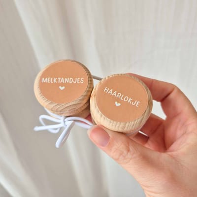 Bewaardoosjes set | melktandjes & eerste haarlokje | tandendoosje | melktandjes bewaren | haarlokdoosje | Peach
