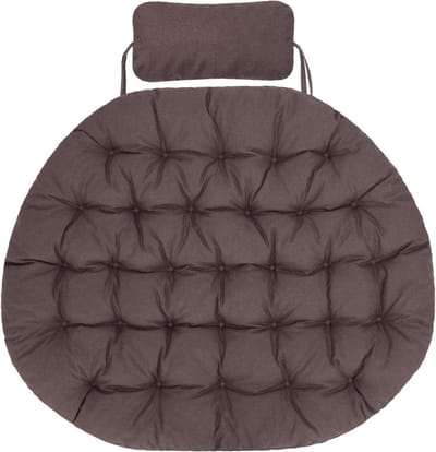 Hangstoelkussen Set voor Poly Rattan en Rotan Schommelstoel - Inclusief Rugkussen - Bruin