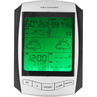 Draadloze Weersvoorspeller Binnen Buiten Thermometer Huis Barometer Weersvoorspellingsstation 433MHz black